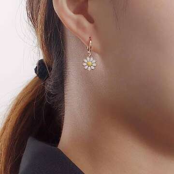 Charming Daisy Earrings for Women - Floral Jewelry