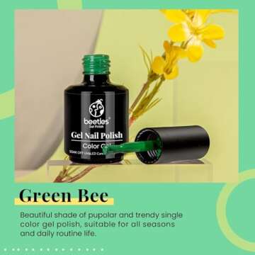 Beetles Green Gel Nail Polish,1Pcs 15ml Green Gel Polish Soak Off St. Patrick's Gel Polish Nail Art ...