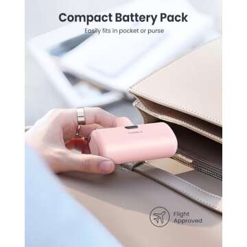 Taegila Portable Phone Charger for iPhone, 5000mAh Small Power Bank MFi Certified Built in Cable LCD Display & LED Light for All iPhone Series 14/13/12/11/XR/X/SE/8/7/6 Pro Max