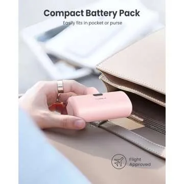 Taegila Portable Phone Charger for iPhone, 5000mAh Small Power Bank MFi Certified Built in Cable LCD Display & LED Light for All iPhone Series 14/13/12/11/XR/X/SE/8/7/6 Pro Max