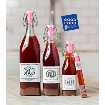 Annie's Ginger Elixir, 17oz 6-Pack, Pure Natural Organic Tonic Ginger Shot, Digestive Cleanse Boosts...