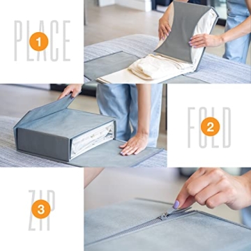 LINENMATE Linen Storage Organizer Twin Full Size Ivory 2-Pack