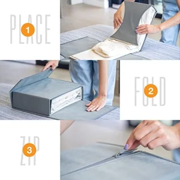 LINENMATE Linen Storage Organizer Twin Full Size Ivory 2-Pack