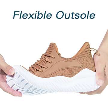 Akk Women's Tan Running Sneakers Lightweight & Comfortable