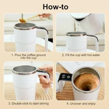 Smart Self-stirring Coffee Mug with LCD Thermometer