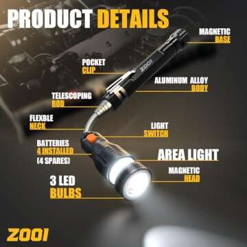 Gifts for Men Telescoping Magnetic Pickup Tools, Mens Gifts for Dad, Him, Husband, Grandpa, Boyfrien...