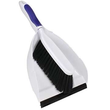 Rubbermaid Commercial Products Dustpan and Brush Set with Comfortable Grip, White/Black, Easy Pickup...