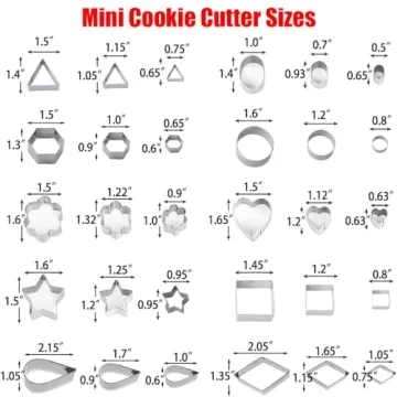 Mini Cookie Cutter Set Stainless Steel Fun Shapes Baking Crafts