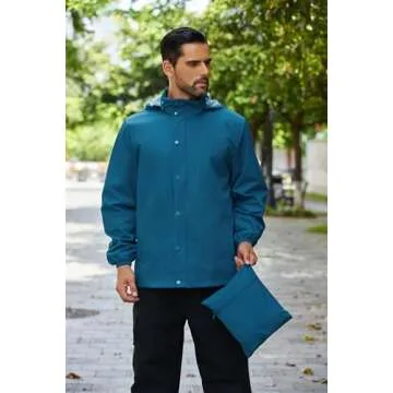 COOFANDY Packable Lightweight Men Rain Jacket