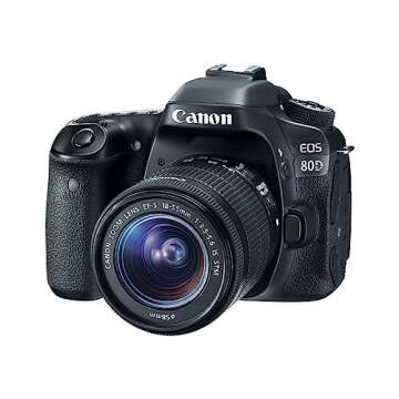 Canon Digital SLR Camera Body [EOS 80D] with EF-S 18-55mm f/3.5-5.6 Image Stabilization STM Lens with 24.2 Megapixel (APS-C) CMOS Sensor and Dual Pixel CMOS AF - Black
