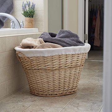 Household Essentials Brown Wicker Laundry Basket with Liner