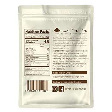 Pure Vanilla Bean Sugar - Real Madagascar Vanilla & Pure Cane Sugar - Sweet Flavoring for Baking & C...