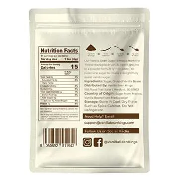 Pure Vanilla Bean Sugar - Real Madagascar Vanilla & Pure Cane Sugar - Sweet Flavoring for Baking & C...