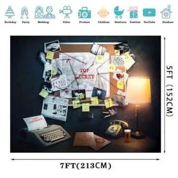 EMDSPR Detective Backdrop for Photography and Parties