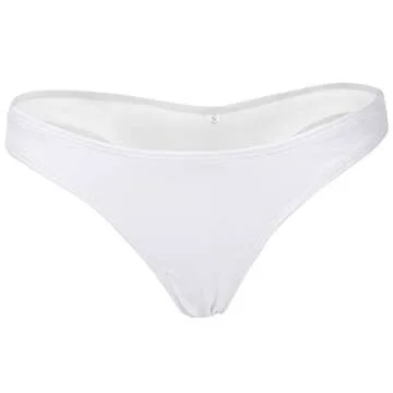 Women Sexy Lady Brazilian V-Style Ruched Ruffle Cheeky Bikini Bottom Thong Hot Summer Beachwear White