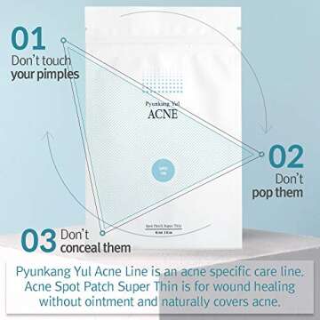 Pyunkang Yul ACNE Spot Patches Super Thin 60 Count - Consistent Adhesiveness Hydrocolloid Pimple Patches - Acne Treatment for Face - Semicircular Bending Method – K-beauty Facial Skin Care Products…