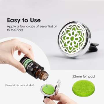 ttstar Car Diffuser Vent Clip - Aromatherapy with Refill Pads