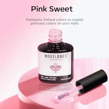 modelones Pink Gel Nail Polish, 1 PCS 15 ML Light Pink Color Gel Nail Polish Soak Off Baby Pink LGBT Gel Polish Nail Art Starter for Women Girls Salon DIY Home Summer Gel Manicure Gift