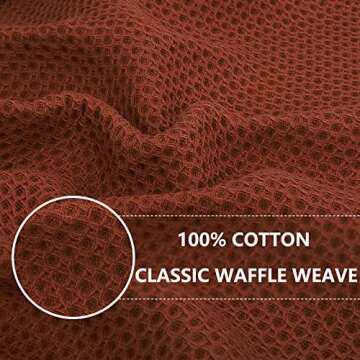 Homaxy 100% Cotton Waffle Weave Kitchen Dish Cloths, Ultra Soft Absorbent Quick Drying Dish Towels, ...