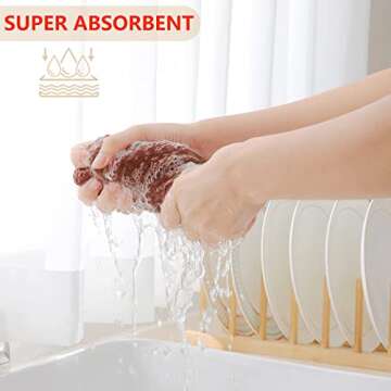 Homaxy 100% Cotton Waffle Weave Kitchen Dish Cloths, Ultra Soft Absorbent Quick Drying Dish Towels, 12 x 12 Inches, 12-Pack, Rust