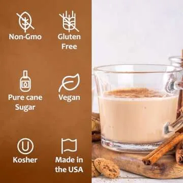 Syruvia Cinnamon Oatmeal Cookie Syrup – Cinnamon Oatmeal Cookie Coffee Syrup Flavor, 25.4 fl oz, Kosher, Gluten Free, Perfect for Coffee, Drinks, Soda, Desserts, and More, With Syrup Pump