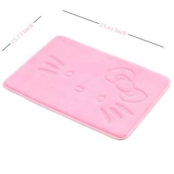 Cute Cartoon Pink Area Rugs for Bedroom Living Room Bathroom Rugs Super Soft Memory Foam Bath Mat Non Slip Absorbent Door Kitchen Welcome Mat 15.75 x 23.62 Inch