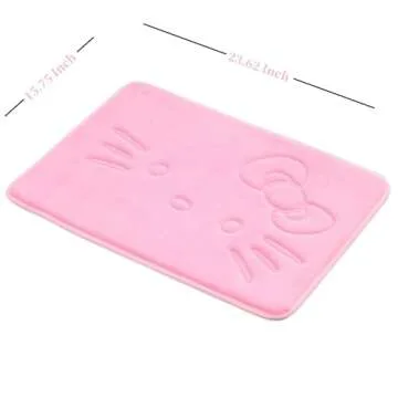 Cute Cartoon Pink Area Rugs for Bedroom Living Room Bathroom Rugs Super Soft Memory Foam Bath Mat Non Slip Absorbent Door Kitchen Welcome Mat 15.75 x 23.62 Inch