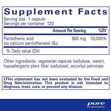 Pure Encapsulations Pantothenic Acid | Hypoallergenic Supplement Supports Cellular Energy Production...