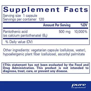 Pure Encapsulations Pantothenic Acid | Hypoallergenic Supplement Supports Cellular Energy Production...