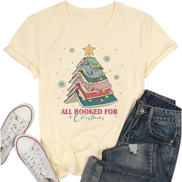 CDVOP Teacher Christmas Shirt Fun Holiday Tee for Readers