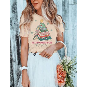 CDVOP Teacher Christmas Shirt Fun Holiday Tee for Readers