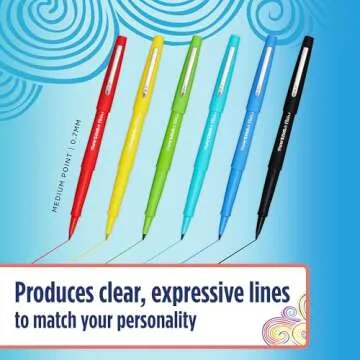 Paper Mate Flair Pen, 0.7 mm Medium Tip, Black, Box of 12