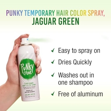 Punky Temporary Green Hair Color Spray, 3.5 oz