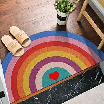 Door Mat Rainbow Durable Welcome Mat Non-Slip Floor Front Doormat Resist Dirt Rug for Indoor Outdoor...