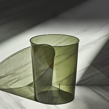 Anyoifax Small Trash Can - 1.5 Gallon Clear & Green Wastebasket for Home