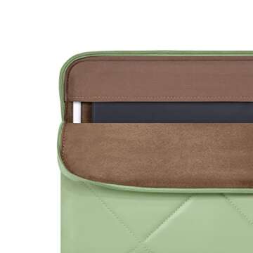 Comfyable Cute Tablet Sleeve for Women, Compatible for iPad Pro 11 Inch M4 M2 4th / 3rd Gen 2022/2021 / iPad Air M2 2024 2022 & Smart/Magic Keyboard w/Pencil Holder - Quilted PU Leather Slim Bag Case