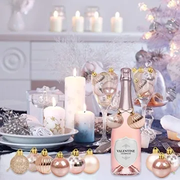 36 Rose Gold Christmas Balls for Tree Decorations