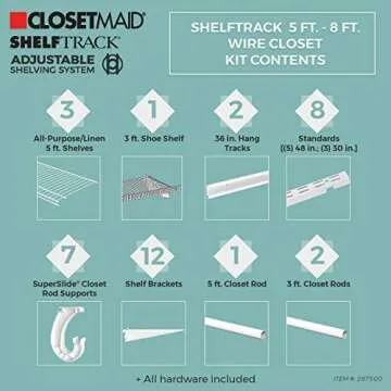 ClosetMaid ShelfTrack Adjustable Organizer System for Closets
