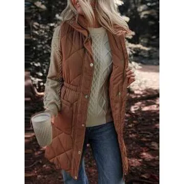 Trendy Dokotoo Women's Long Puffer Vest for Winter Wear
