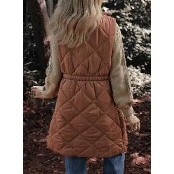 Trendy Dokotoo Women's Long Puffer Vest for Winter Wear