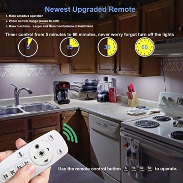 LDOPTO Under Cabinet Lights with Remote Control 2 Pack