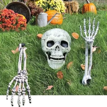 EddHomes Halloween Skeleton Stakes Decorations, Realistic Skeleton Halloween Decor, Halloween Skelet...