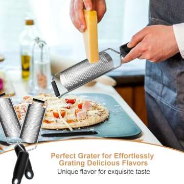 Cheese Zester Grater Handheld with Handle-Lemon Citrus Zester Tool Graters for Kitchen Stainless Ste...