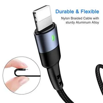 USAMS Multi Charger Cable Nylon Braided (4FT) USB Charging Cable Adapter with USB Type C/Micro USB connectors for Mobile Phones Tablets and More