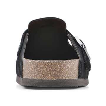 WHITE MOUNTAIN Women's Bari Footbed Sandal, Black/Suede, 6 M