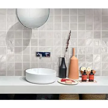 4" x 4" White Ceramic Kitchen and Bathroom Tiles