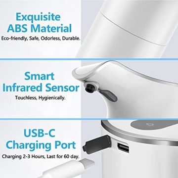 YIKHOM Touchless Soap Dispenser with USB-C Rechargeable