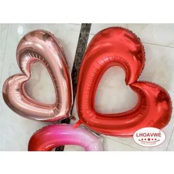 10 Pcs Rose Gold Hollow-out Heart Shaped Balloons Special Love Valentine Heart Balloons for Valentines Day Bridal Shower Wedding Party Decorations