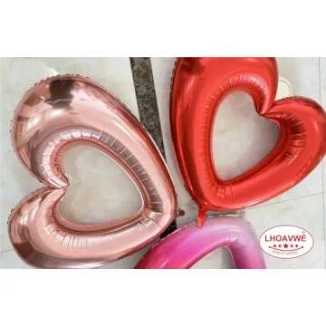 10 Pcs Rose Gold Hollow-out Heart Shaped Balloons Special Love Valentine Heart Balloons for Valentines Day Bridal Shower Wedding Party Decorations