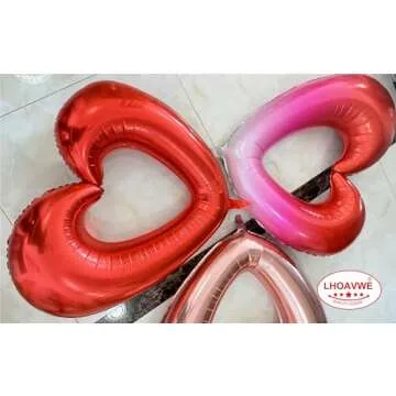 10 Pcs Rose Gold Hollow-out Heart Shaped Balloons Special Love Valentine Heart Balloons for Valentines Day Bridal Shower Wedding Party Decorations